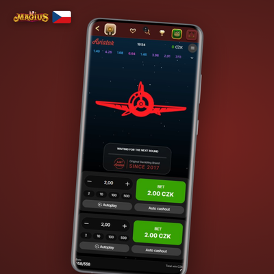 Historie kol Aviator v Magius Casino – panel s multiplikátory předchozích kol