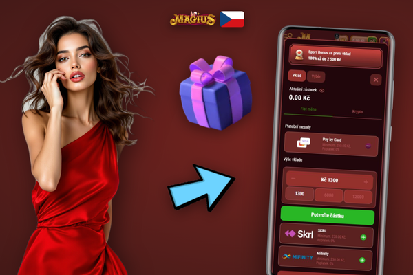 QR kód pro krypto vklad v pokladně Magius Casino vedle hardwarové peněženky