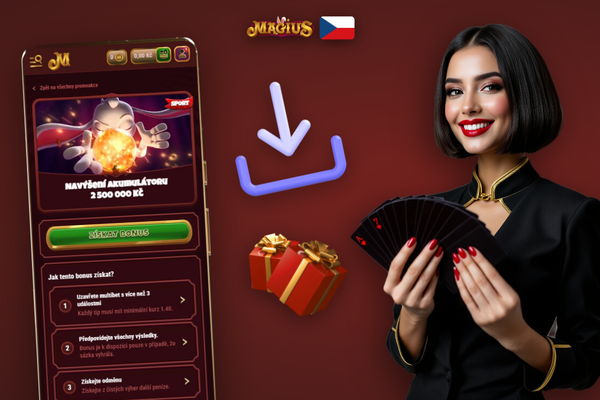 Registrační formulář Magius Casino s vyplněným bonus kódem MAGICZ7 v příslušném poli