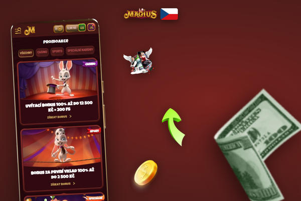 Pokladna Magius Casino s rozkliknutým polem pro promo kód a zadaným MAGICZ7 před vkladem