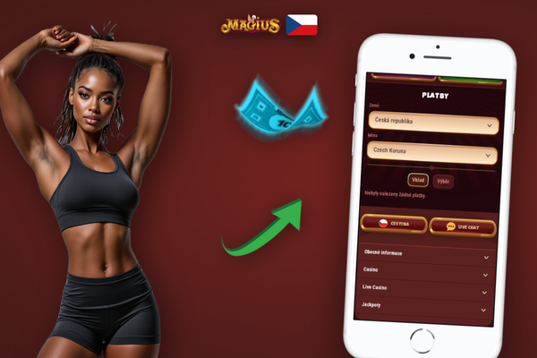 Potvrzení úspěšného vložení peněz přes pokladnu Magius Casino na mobilním telefonu