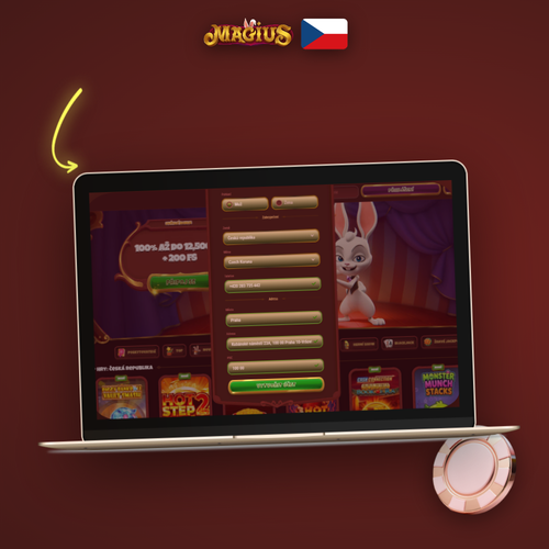 Magius Casino registrace – formulář na notebooku a mobilu pro rychlé založení účtu