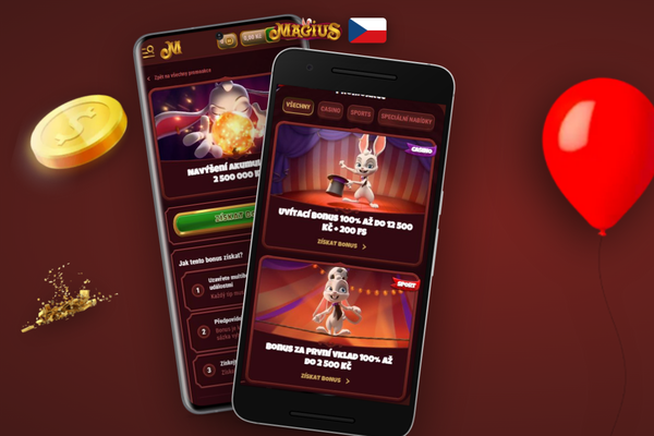 Registrační formulář Magius Casino s vyplněným promo kódem pro bonus za registraci