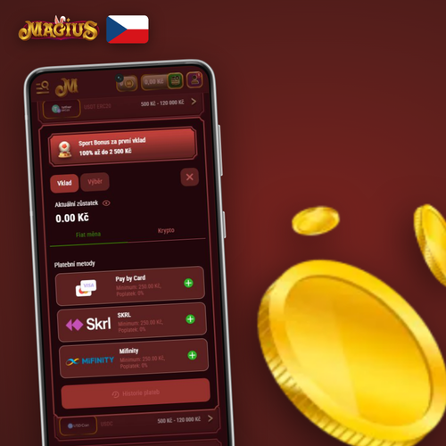Magius Casino vklad – ikony karet, e-peněženek a kryptoměn na jednom místě